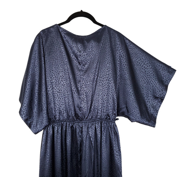 Baltic Born Savannah Print Kimono Faux Wrap Maxi Dress V Neck Navy M - Picture 5 of 12
